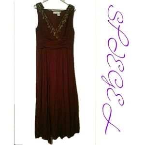 Spiegel Sequined Burgundy Retro Maxi Gown sz 10